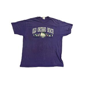Vintage Rare Old orchard beach sailing location shirt XL Purple